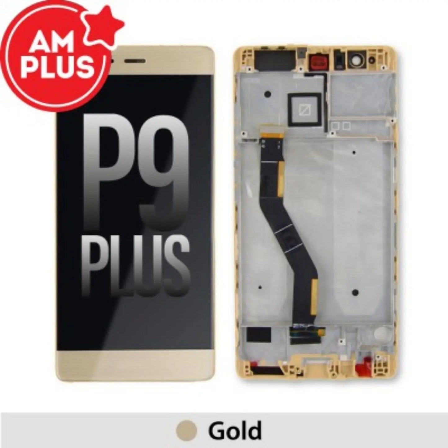 AMPLUS LCD Screen Repair for Huawei P9 Plus with Frame-Gold AMPLUS - Aftermarket Plus