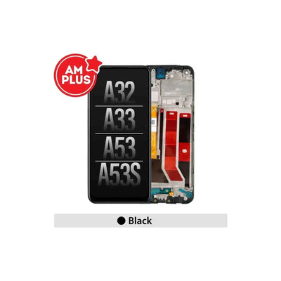 AMPLUS LCD Screen Repair for OPPO A32 A33 A53 A53s-with Frame - Black