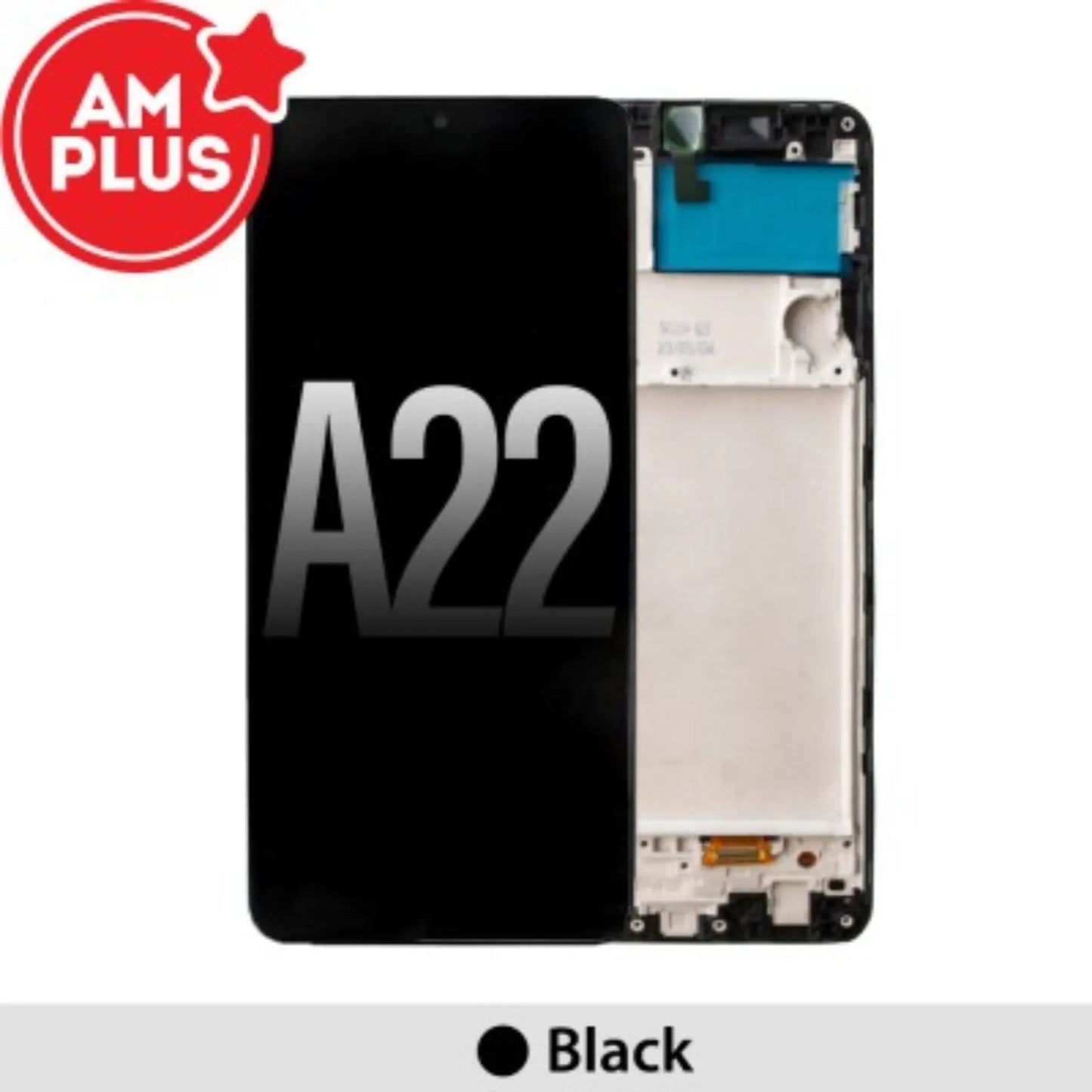 AMPLUS LCD Screen Repair for Samsung Galaxy A22 4G A225F with Frame -Black AMPLUS - Aftermarket Plus