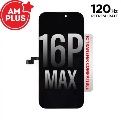 AMPLUS Soft OLED Assembly for iPhone 16 Pro Max Screen Replacement (120HZ, Compatible for IC chip transfer) AMPLUS - Aftermarket Plus