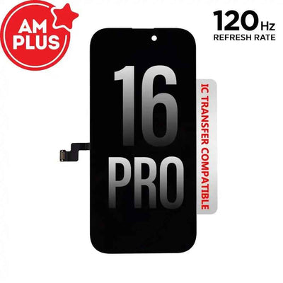 AMPLUS Soft OLED Assembly for iPhone 16 Pro Screen Replacement (120HZ, Compatible for IC chip transfer)