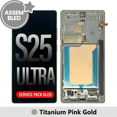 ASSEMBLED OLED Screen Replacement for Samsung Galaxy S25 Ultra S938B-Titanium Pink Gold ASSEMBLED
