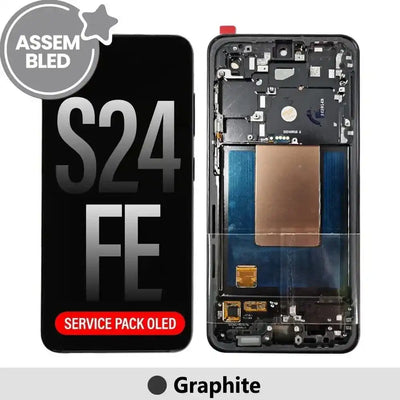 ASSEMBLED OLED Screen Replacement with Frame for Samsung Galaxy S24 FE S721B -Graphite ASSEMBLED