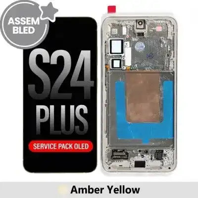 ASSEMBLED OLED Screen Replacement with Frame for Samsung Galaxy S24 Plus S926B -Amber Yellow ASSEMBLED