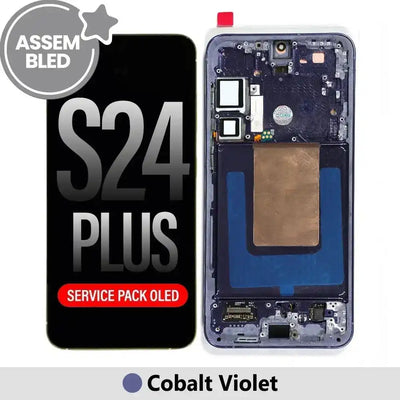 ASSEMBLED OLED Screen Replacement with Frame for Samsung Galaxy S24 Plus S926B-Cobalt Violet ASSEMBLED