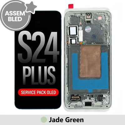 ASSEMBLED OLED Screen Replacement with Frame for Samsung Galaxy S24 Plus S926B-Jade Green ASSEMBLED