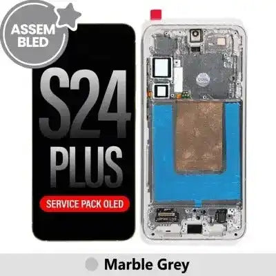 ASSEMBLED OLED Screen Replacement with Frame for Samsung Galaxy S24 Plus S926B -Marble Grey ASSEMBLED