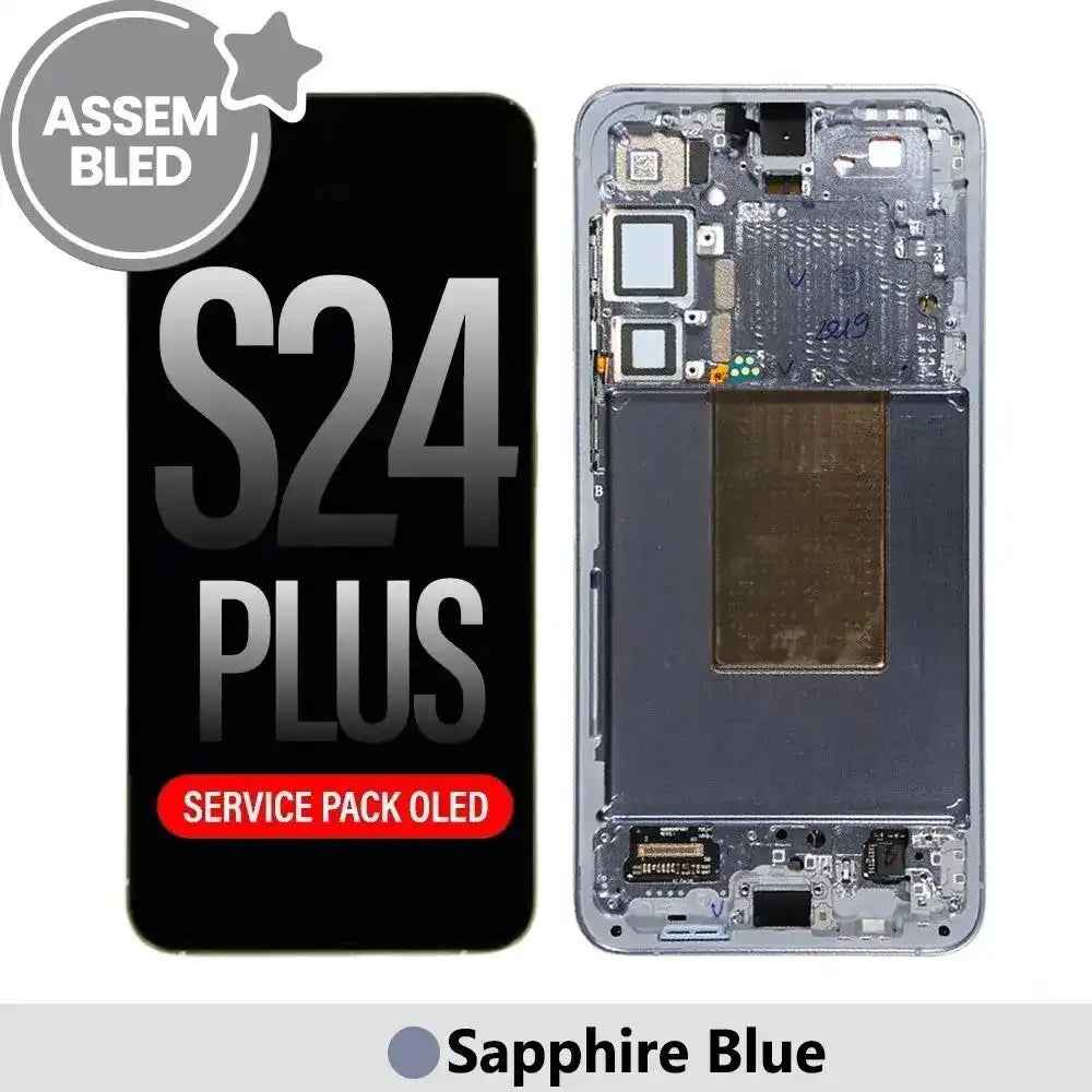 ASSEMBLED OLED Screen Replacement with Frame for Samsung Galaxy S24 Plus S926B -Sapphire Blue