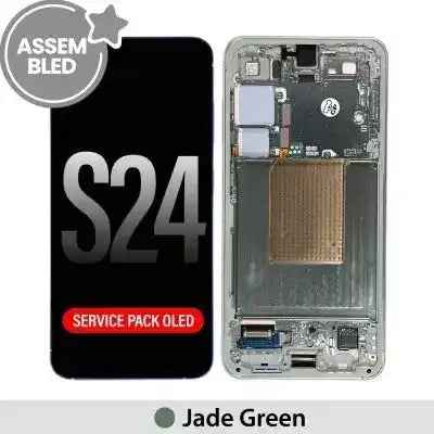 ASSEMBLED OLED Screen Replacement with Frame for Samsung Galaxy S24 S921B -Jade Green