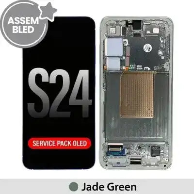 ASSEMBLED OLED Screen Replacement with Frame for Samsung Galaxy S24 S921B -Jade Green ASSEMBLED