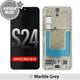 ASSEMBLED OLED Screen Replacement with Frame for Samsung Galaxy S24 S921B-Marble Grey