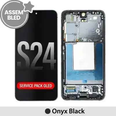 ASSEMBLED OLED Screen Replacement with Frame for Samsung Galaxy S24 S921B -Onyx Black