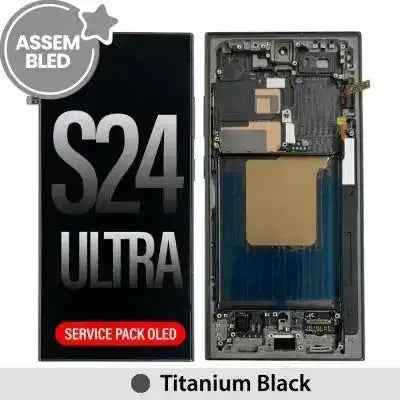 ASSEMBLED OLED Screen Replacement with Frame for Samsung Galaxy S24 Ultra S928B -Titanium Black