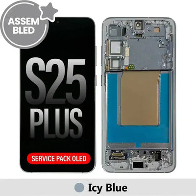 ASSEMBLED OLED Screen Replacement with Frame for Samsung Galaxy S25 Plus S936B-Icy Blue ASSEMBLED
