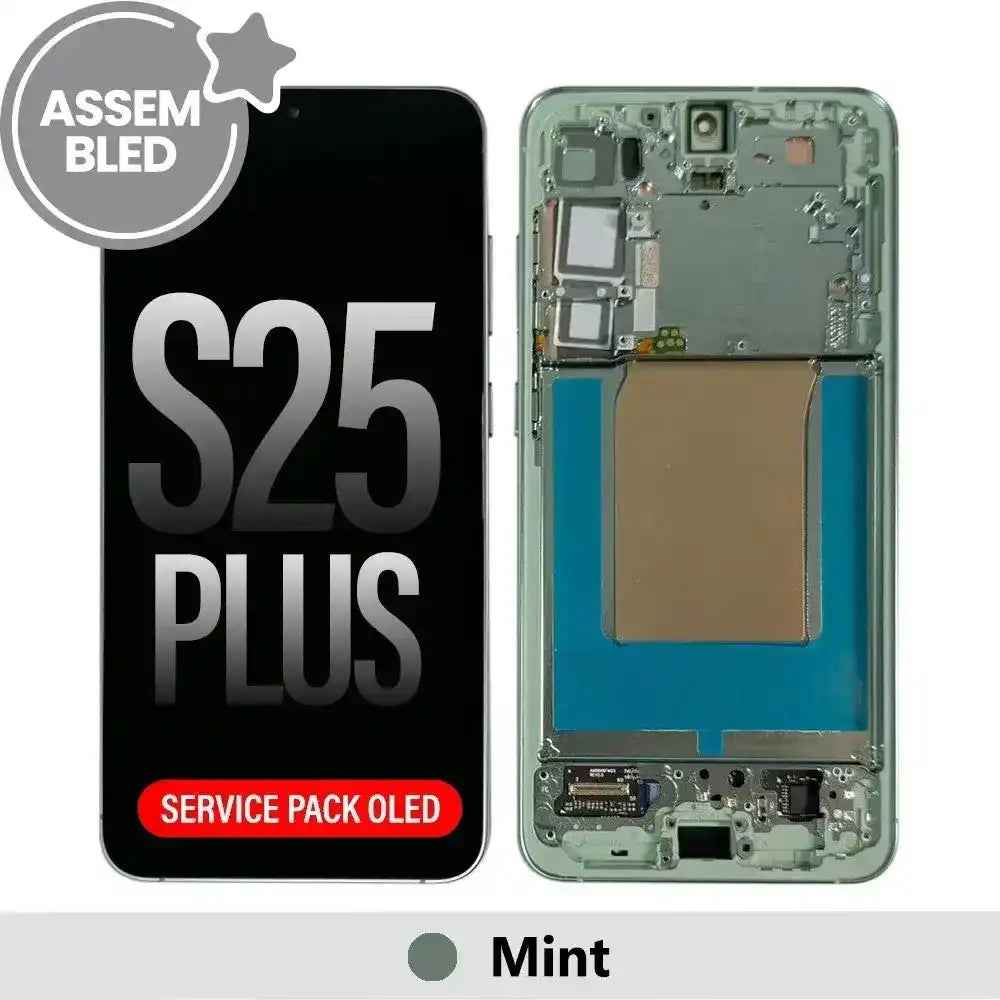 ASSEMBLED OLED Screen Replacement with Frame for Samsung Galaxy S25 Plus S936B-Mint