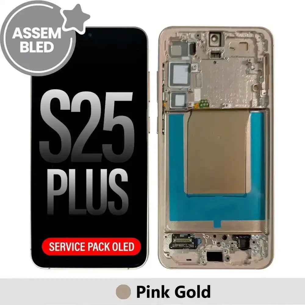 ASSEMBLED OLED Screen Replacement with Frame for Samsung Galaxy S25 Plus S936B-Pink Gold