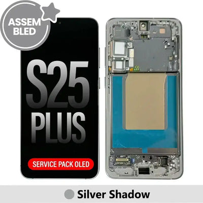 ASSEMBLED OLED Screen Replacement with Frame for Samsung Galaxy S25 Plus S936B-Silver Shadow ASSEMBLED