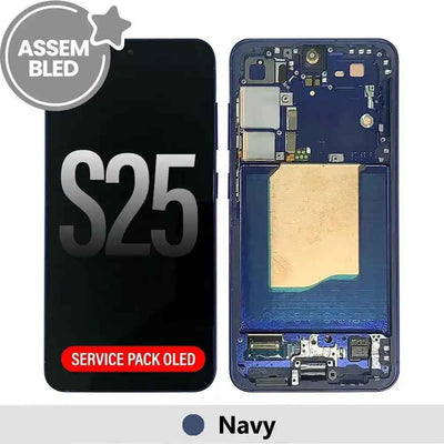 ASSEMBLED OLED Screen Replacement with Frame for Samsung Galaxy S25 S931B-Navy