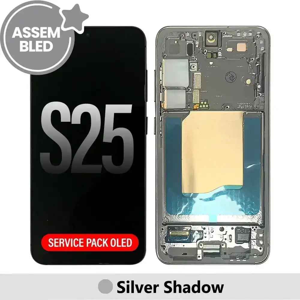 ASSEMBLED OLED Screen Replacement with Frame for Samsung Galaxy S25 S931B-Silver Shadow