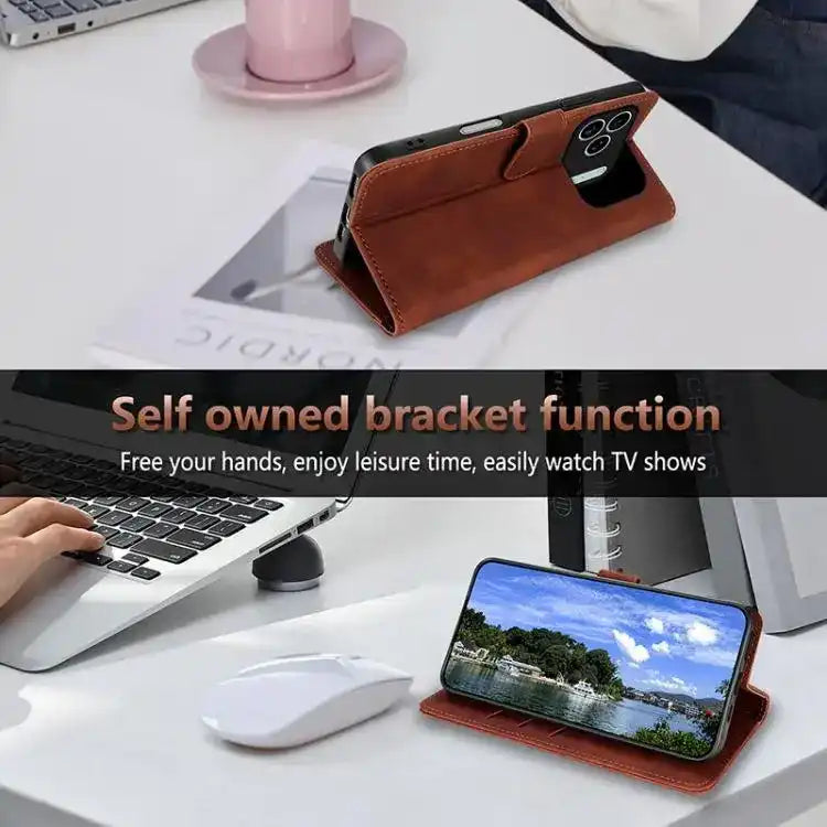 AZNS Skin Feel Calf Texture Flip Leather Phone Case AZNS