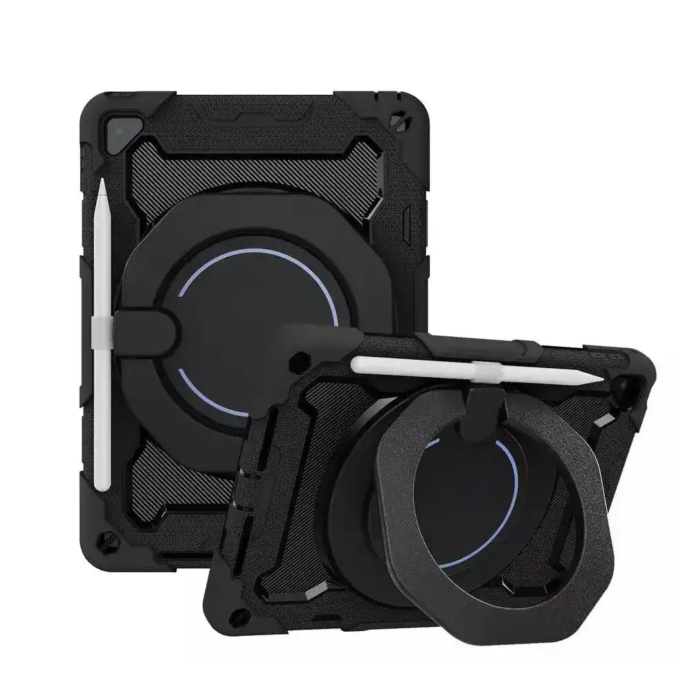 Armor Shockproof Handle Ring Rotation Case Cover for iPad 9.7 (2018) / 9.7 (2017) / Pro 9.7 (No Pen Slot) Redefine