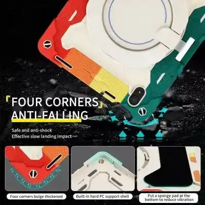 Armor Shockproof Handle Ring Rotation Case Cover for iPad 9.7 (2018) / 9.7 (2017) / Pro 9.7 (No Pen Slot) Redefine