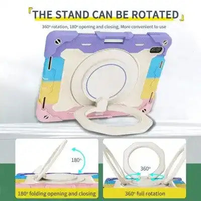 Armor Shockproof Handle Ring Rotation Case Cover for iPad 9.7 (2018) / 9.7 (2017) / Pro 9.7 (No Pen Slot) Redefine