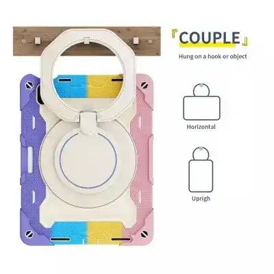 Armor Shockproof Handle Ring Rotation Case Cover for iPad 9.7 (2018) / 9.7 (2017) / Pro 9.7 (No Pen Slot) Redefine