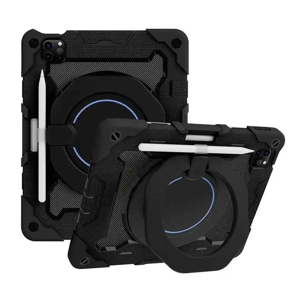 Armor Shockproof Handle Ring Rotation Case Cover for iPad Pro 11 (2018) / (2020) / (2021) / (2022) / Air (2020) / Air (2022)