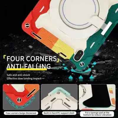 Armor Shockproof Handle Ring Rotation Case Cover for iPad Pro 11 (2018) / (2020) / (2021) / (2022) / Air (2020) / Air (2022)