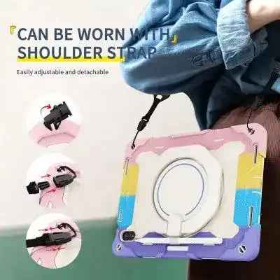 Armor Shockproof Handle Ring Rotation Case Cover for iPad Pro 12.9 (2018) / (2020) / (2022)