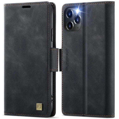 AutSpace A11 Side Buckle MagSafe Magnetic RFID Phone Leather Case AutSpace