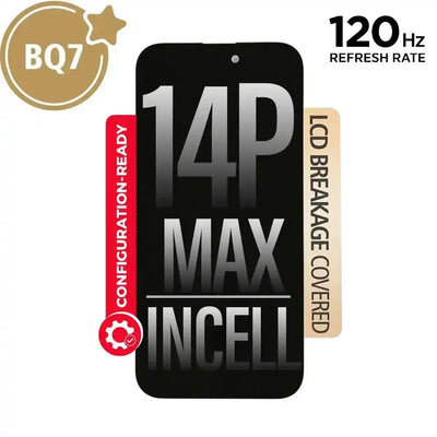 BQ7 Diagnosable Incell LCD Assembly for iPhone 14 Pro Max Screen Replacement (120HZ, Configuration Ready) BQ7 - Best Quality Aftermarket