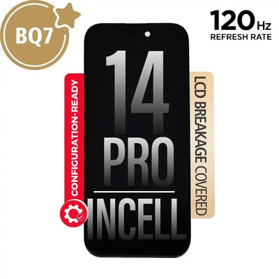 BQ7 Diagnosable Incell LCD Assembly for iPhone 14 Pro Screen Replacement (120HZ, Configuration Ready) BQ7 - Best Quality Aftermarket