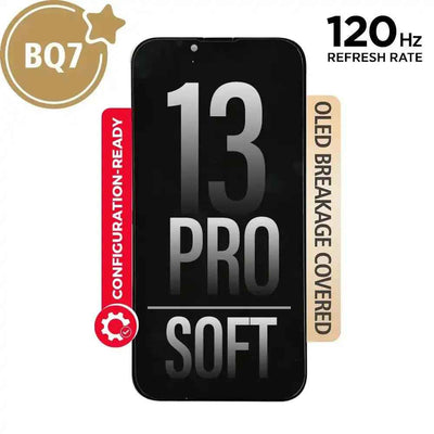 BQ7 Diagnosable Soft OLED Assembly With Proximity Sensor Flex for iPhone 13 Pro Screen Replacement (120HZ, Configuration Ready)