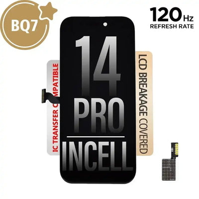 BQ7 Incell LCD Assembly for iPhone 14 Pro Screen Replacement (120HZ, Compatible for IC chip transfer) BQ7 - Best Quality Aftermarket