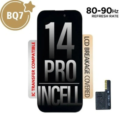 BQ7 Incell LCD Assembly for iPhone 14 Pro Screen Replacement (80HZ-90HZ, Compatible for IC chip transfer) BQ7 - Best Quality Aftermarket