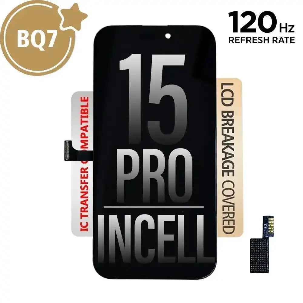 BQ7 Incell LCD Assembly for iPhone 15 Pro Screen Replacement (120HZ, Compatible for IC chip transfer)