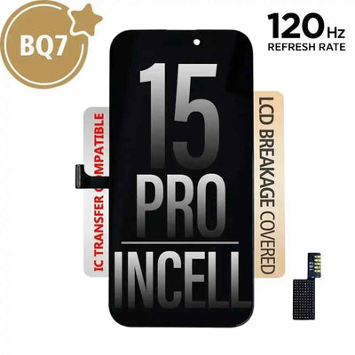 BQ7 Incell LCD Assembly for iPhone 15 Pro Screen Replacement (120HZ, Compatible for IC chip transfer)