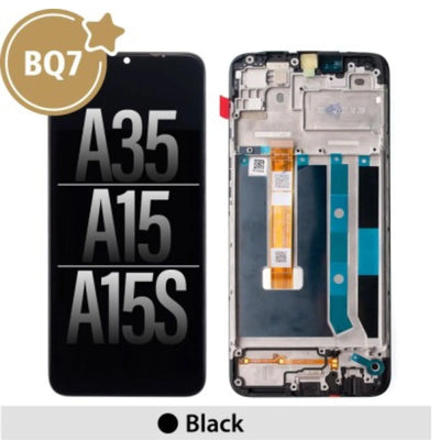 BQ7 LCD Screen Repair for OPPO A15 A15s A35 Realme V3 with Frame (As the same as service pack, but not from offica OPPO) BQ7 - Best Quality Aftermarket