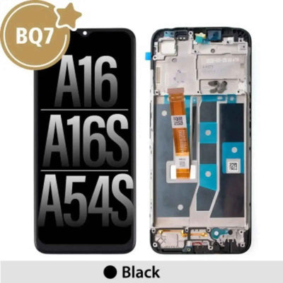 BQ7 LCD Screen Repair for OPPO A16 A16s A54s with Frame (As the same as service pack, but not from official OPPO)