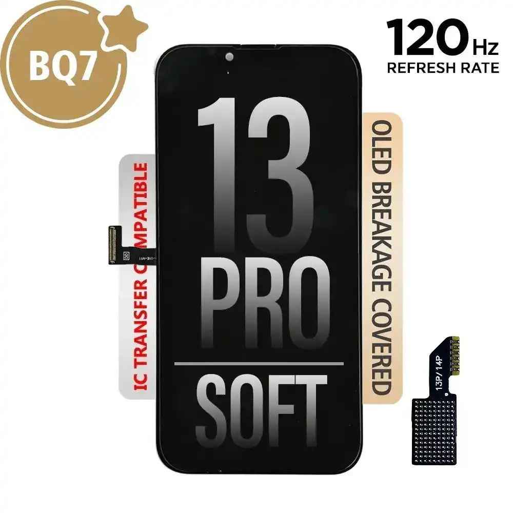 BQ7 Soft OLED Assembly for iPhone 13 Pro Screen Replacement (120HZ, Compatible for IC chip transfer)
