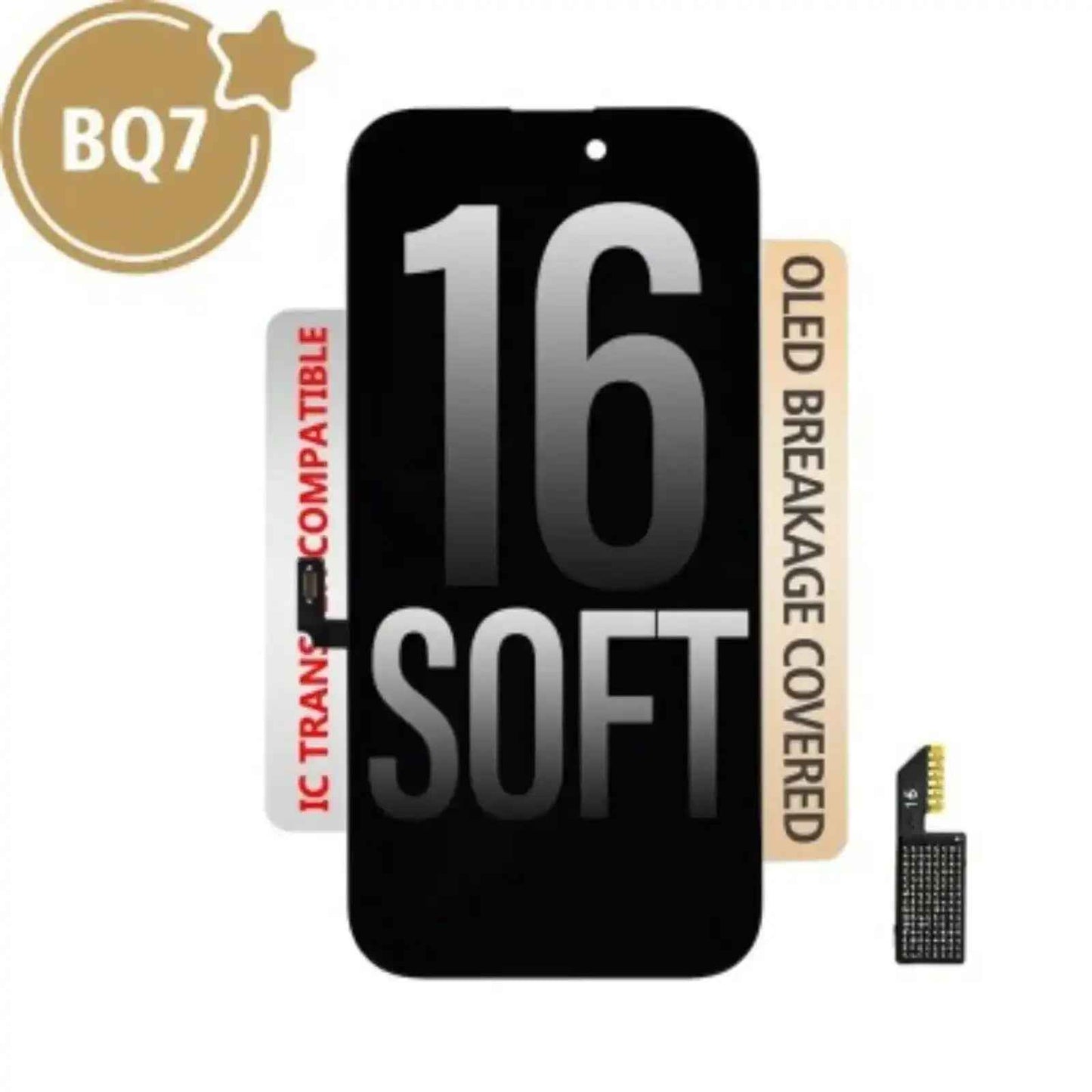 BQ7 Soft OLED Assembly for iPhone 16 Screen Replacement (Compatible for IC chip transfer)