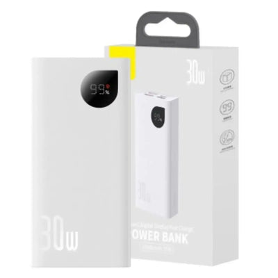 Baseus Adaman2 Digital Display Fast Charge Power Bank 10000mAh 30W-White Baseus