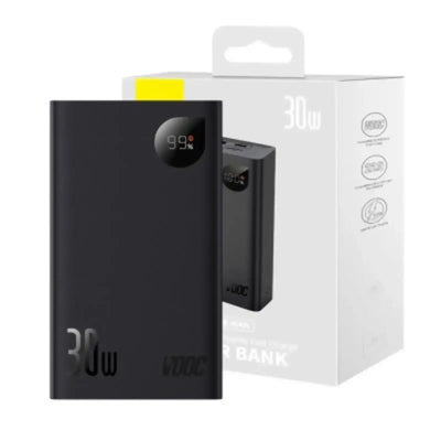 Baseus Adaman2 Digital Display Fast Charge Power Bank 20000mAh 30W (VOOC Edition)-Black Baseus