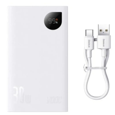 Baseus Adaman2 Digital Display Fast Charge Power Bank 20000mAh 30W (VOOC Edition)-White Baseus