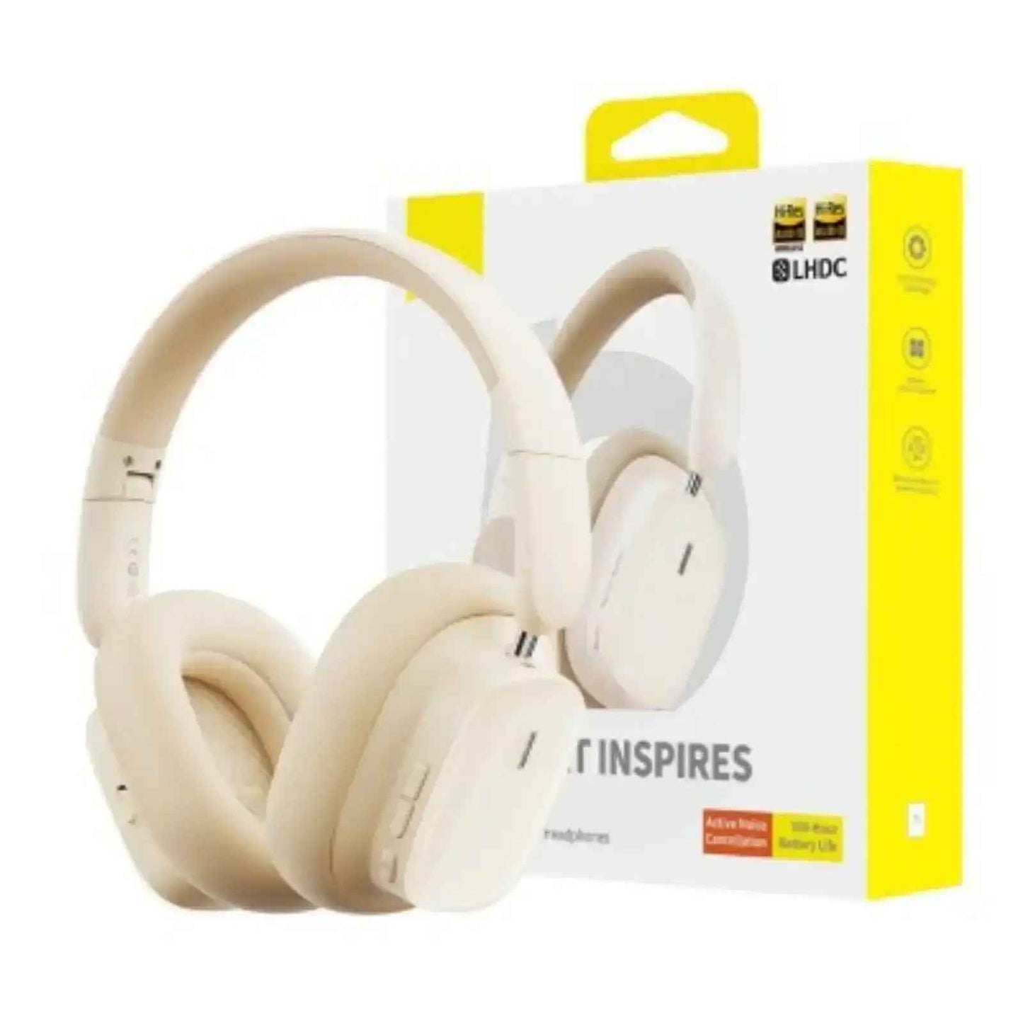 Baseus Bowie H1i Noise-Cancellation Wireless Headphones-White