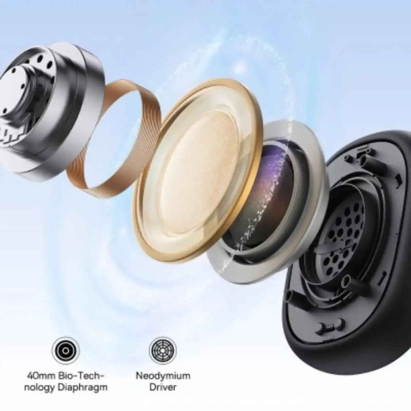 Baseus Bowie H1i Noise-Cancellation Wireless Headphones-White