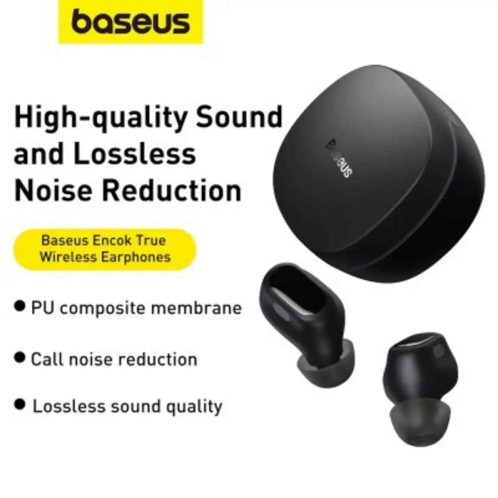 Baseus Bowie WM01 True Wireless Earphones-Black Baseus
