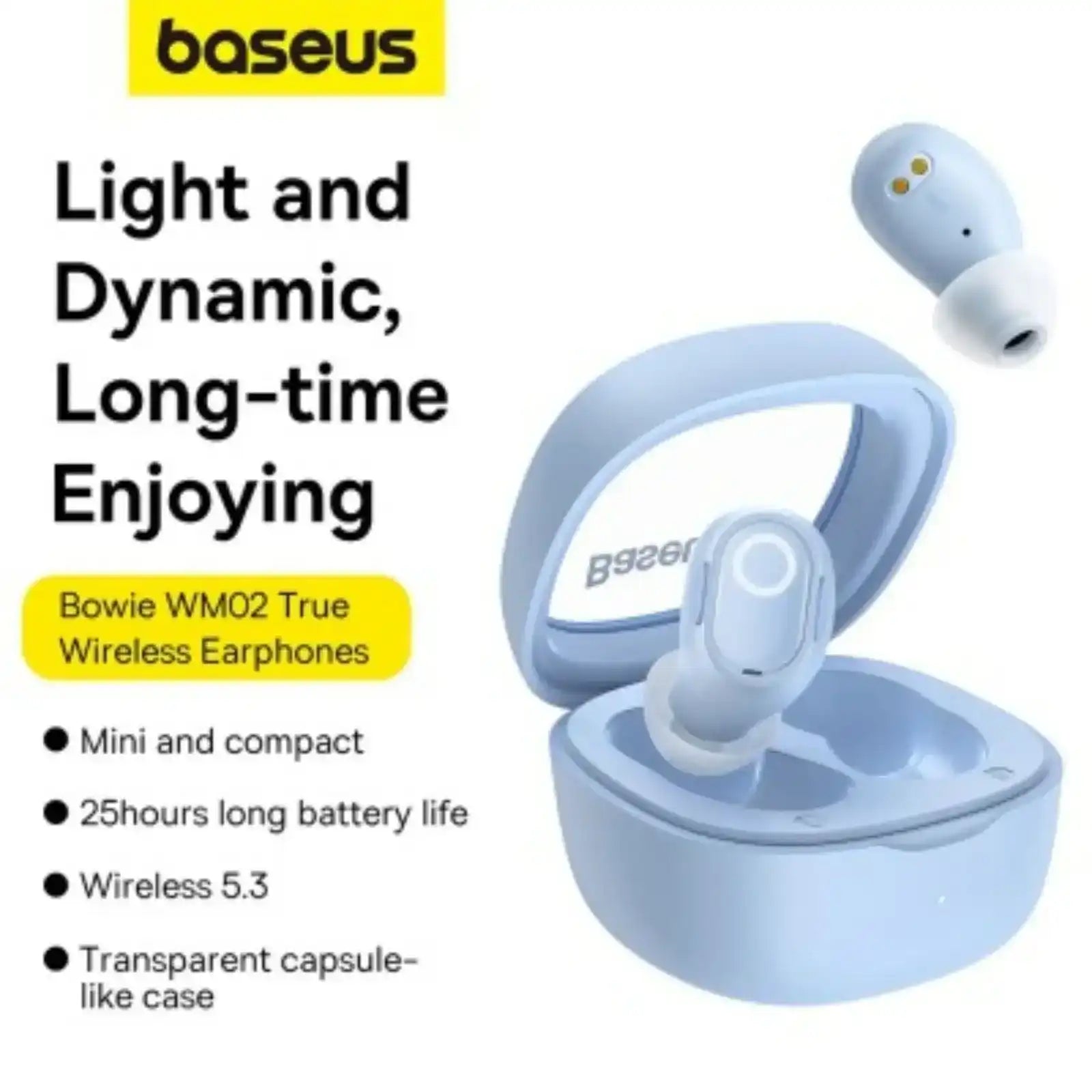 Baseus Bowie WM02 True Wireless Earphones-Blue Baseus